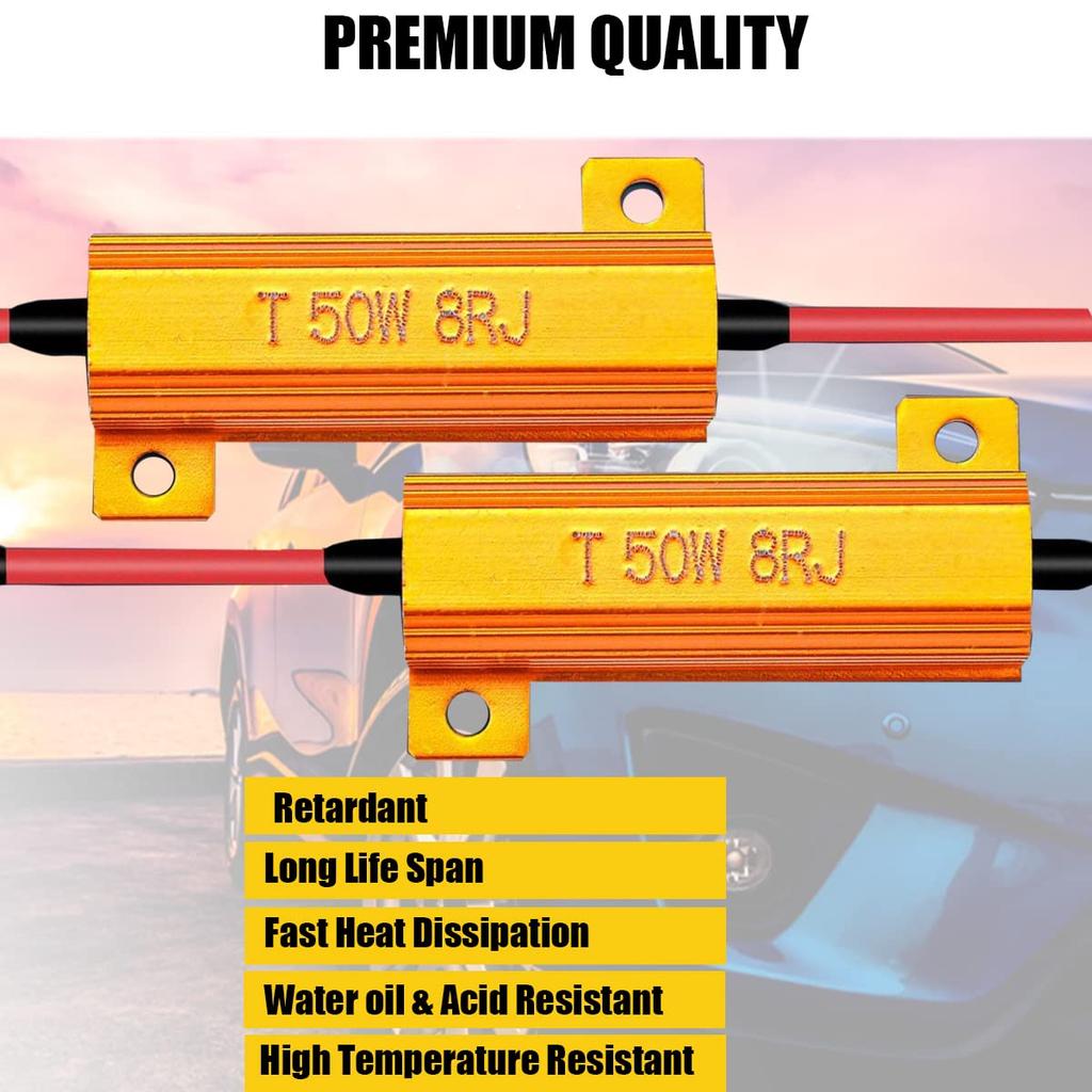 2/4sets 50W 6ohm LED Load Resistors, 50W 6RJ 6ohm LED Decoder, Resolves Turn Signal Flashing Error Codes Load Resistors