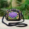 Travel Phone Purse National Canvas Shoulder Small Vintage Boho Ethnic Embroidery Bag for Women Travel Pouch Floral