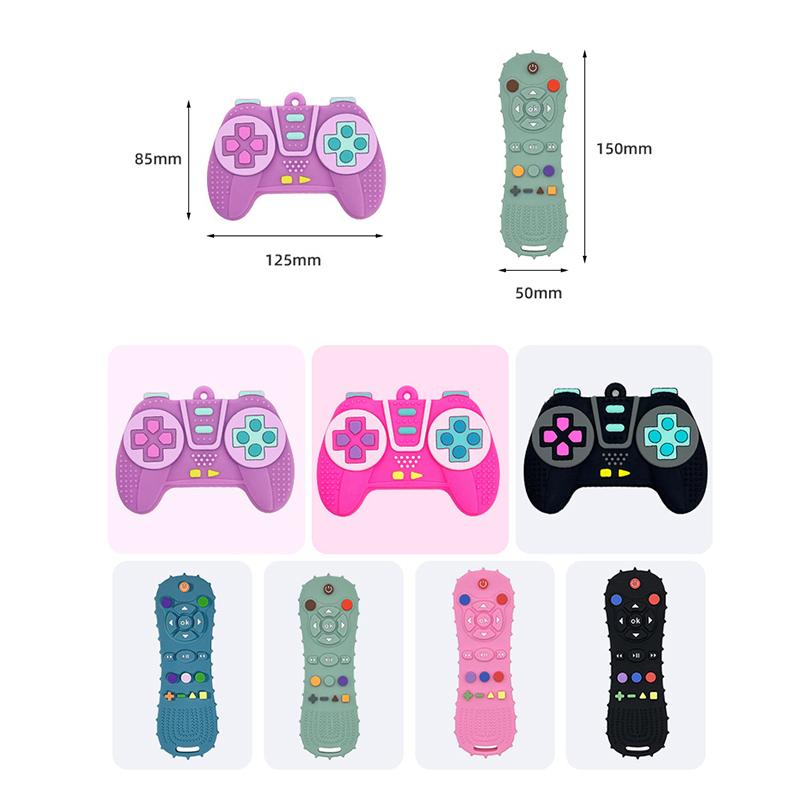 Детский прорезыватель для зубов в форме пульта дистанционного управления для телевизора, силиконовый прорезыватель для зубов, детская сенсорная образовательная игрушка