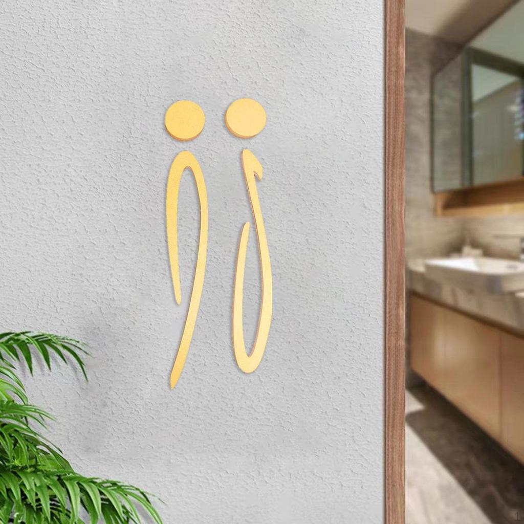 3D знак туалета, символы, вывески, идентификационная дверь