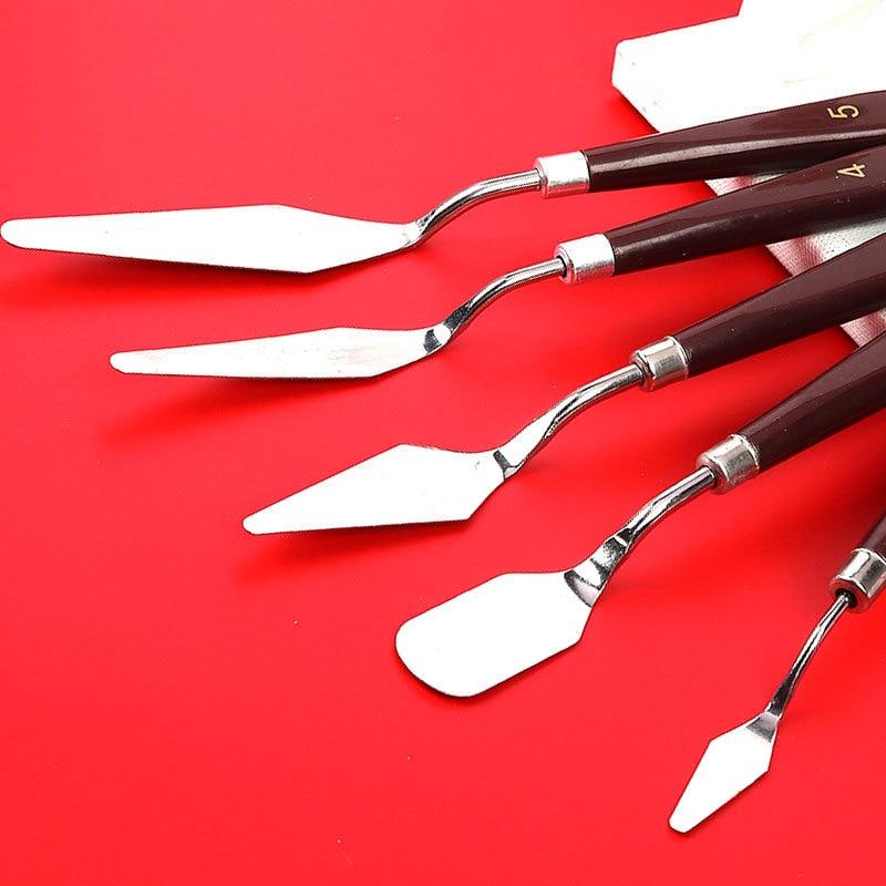 Художественный нож для масляной живописи, новый скребок для тонера из нержавеющей стали, скребок для порошковой краски, набор из 5 предметов для рукоделия