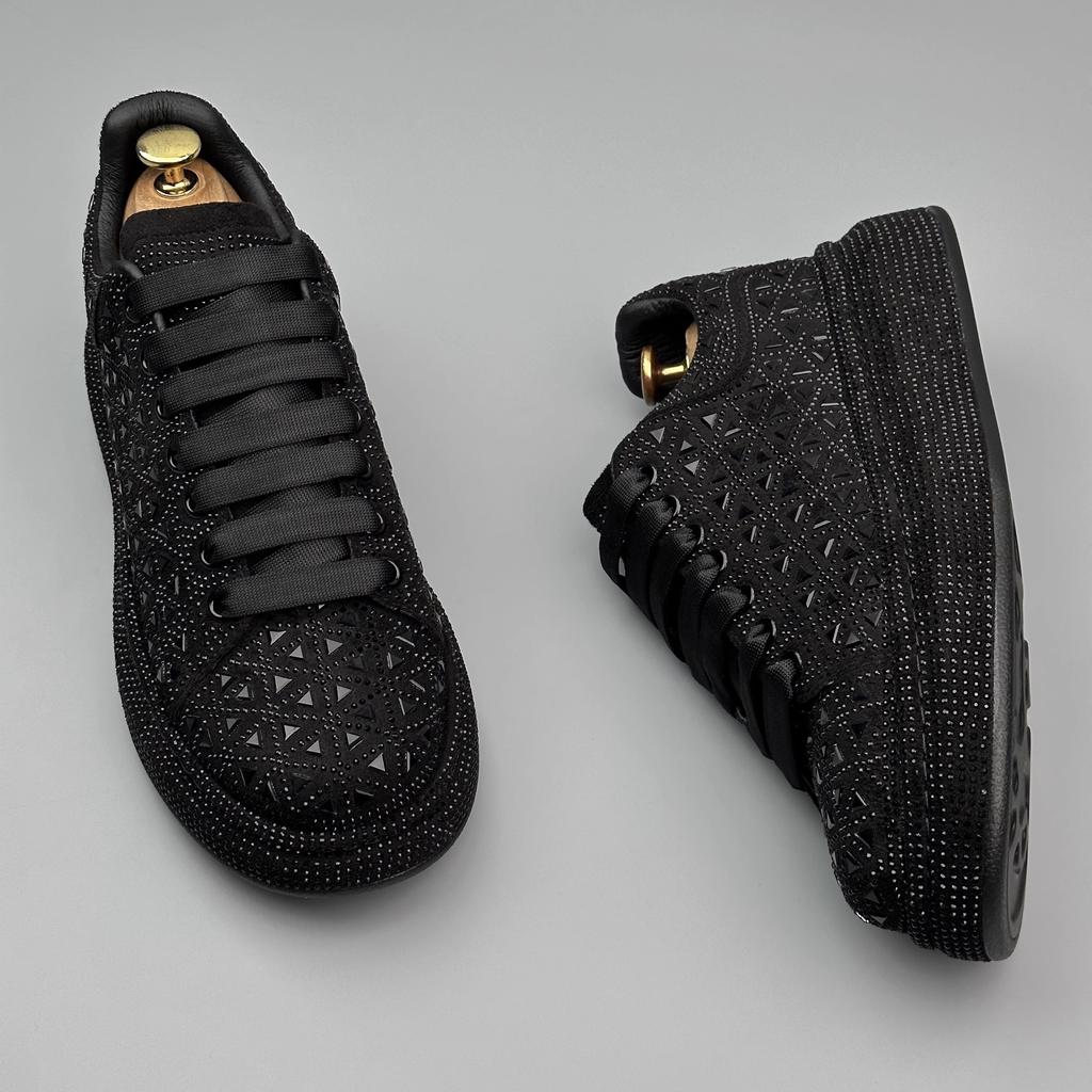 Fashion Men Thick Bottom Trend Rhinestones Light Luxury Full Diamond Fashion Korean Version Men Low-top Casual Sneakeas 8