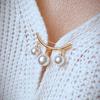 Women's Fashion Accessories Brooches Anti-skid Pins Alloy Pearl Brooches Cardigan Accessories