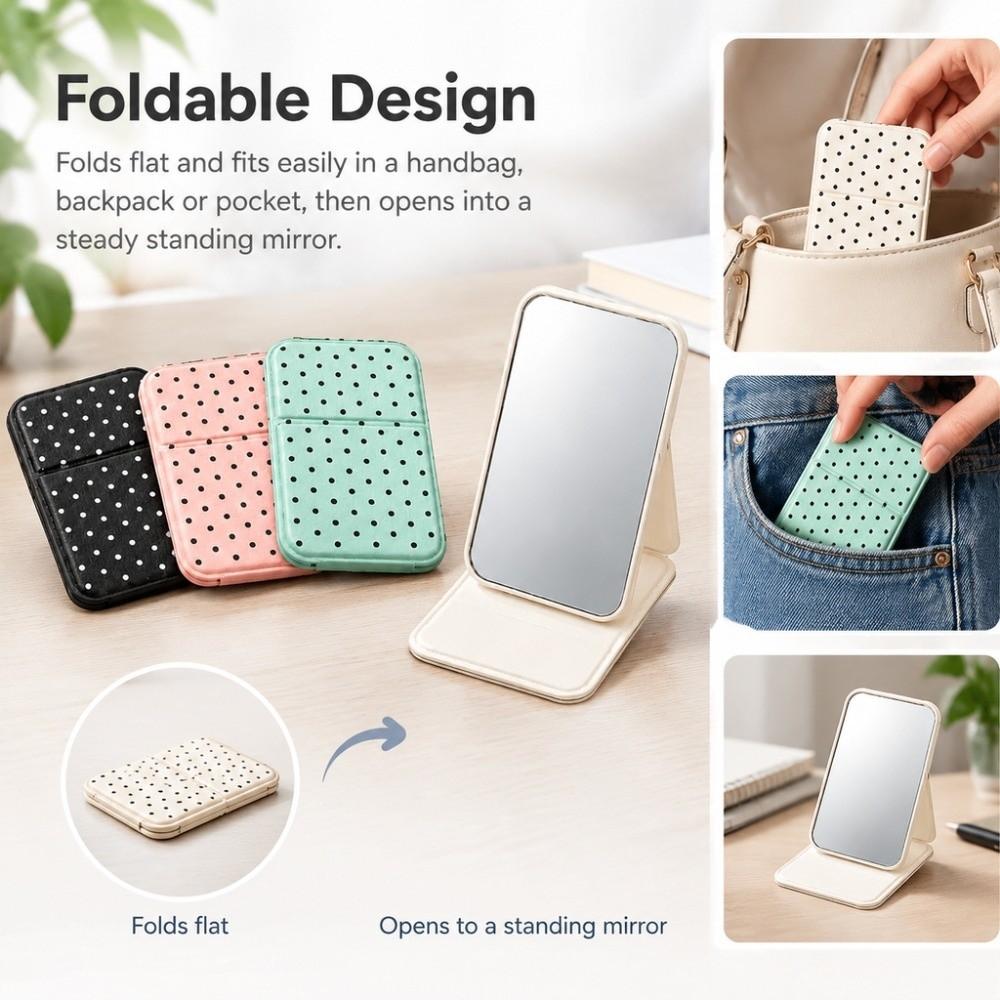 Mini Makeup Mirror Foldable PortbaleVanity Mirror Portable Pocket Mirror Dressing Table