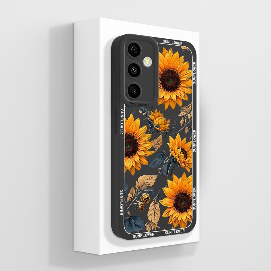 Мягкие чехлы для Samsung A55 C55 M55 A35 M35 F14 F15 Shell Pretty Sunflowers Golden Lotus Тонкий силиконовый легкий защитный корпус для Samsung Capas