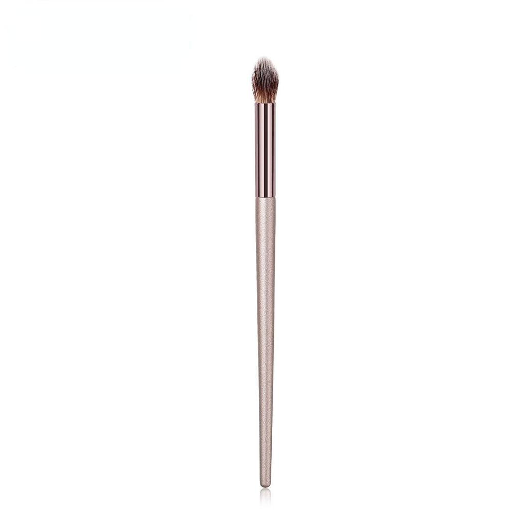 Champagne Color Makeup Brush for Women Face Basic Foundation Flame Cone Powder Flat Head Makeup Brush Tools Cosmetic Brush Set
