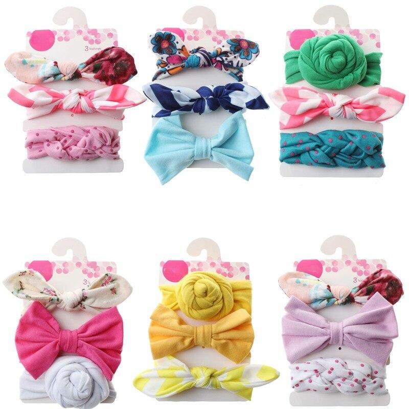 3Pcs Baby Headband Girls Hair Accessories Floral Bowknot Baby Hair Band Cotton Flamingo Infant Headwear Kids Girl Headbands