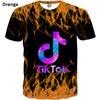 Модные летние детские футболки с принтом Tik Tok для мальчиков, повседневные крутые топы для мальчиков, рубашки, одежда