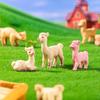 5 Pcs Alpaca Miniatures Mini Alpaca Figurines Collectible Miniature Animal Statues for Fairy Garden Micro Landscape DIY Craft