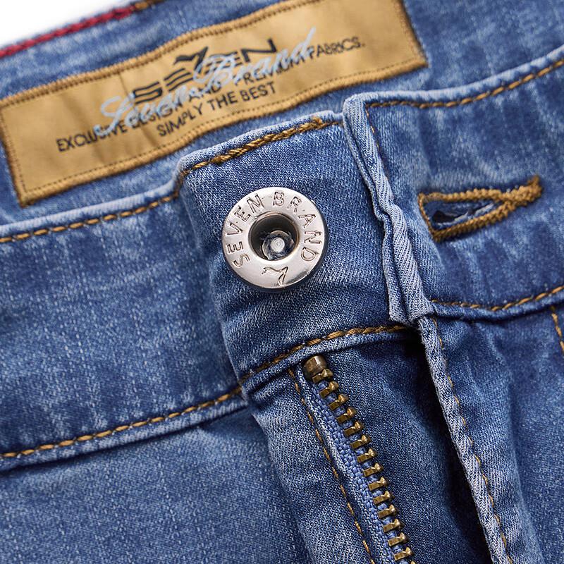 Джинсы мужские укороченные из стираного денима, смесь лиоцелла, Seven Brand