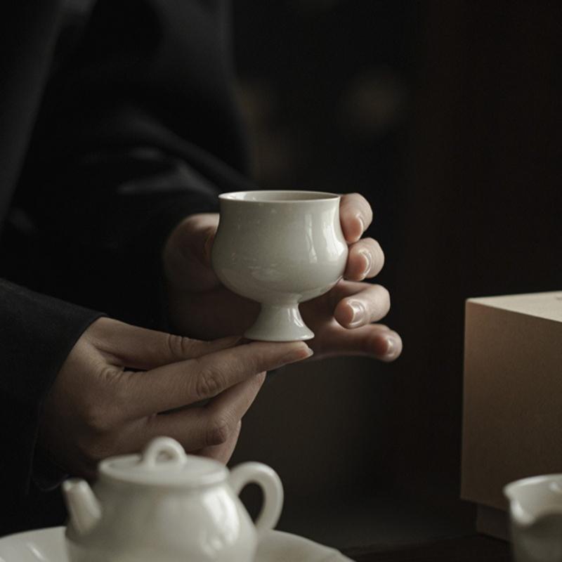 Plant Ash Clay Buddha's Hand Tea Cup High-footed Host Cup Song Dynasty Style Gongfu Tea Set Home Office