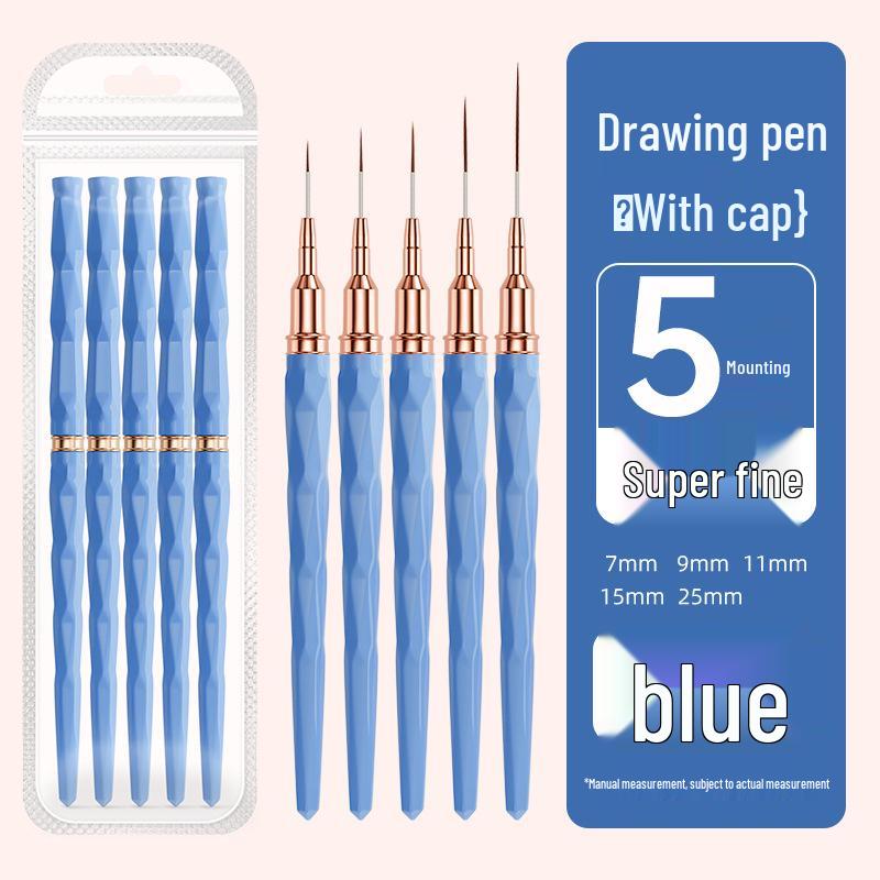 Cross-border Nail Art Brush Set: Line Drawing, Carving, Flower, Hook Line Tool