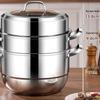 Пароварка ZISIZ 30 см, 2-ярусная, из нержавеющей стали 304