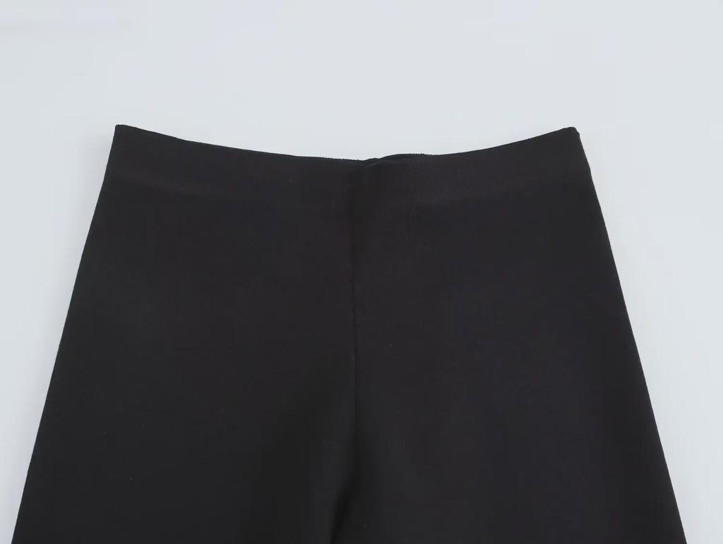 Женский трикотажный комплект из жилета без рукавов и прямых брюк