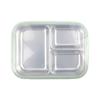 Stainless Steel 3-compartment Combo Plate Lunch Box, Mixed Colors, Plate + Lid, Popular Korean Parenting Items