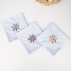 Soft Embroidered Floral Cloth Reusable Hankies Fabrics Elegant Lace Flower Hanky  For Women
