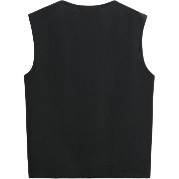 Zara Однотонная футболка без рукавов с круглым вырезом, мужская, черная 7545348-800