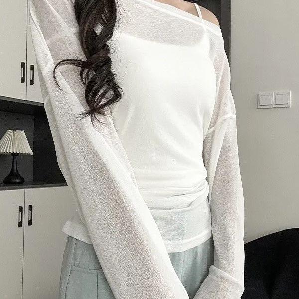 Розовый прозрачный женский летний топ-накидка с завязками – Свободный, легкий, защита от солнца