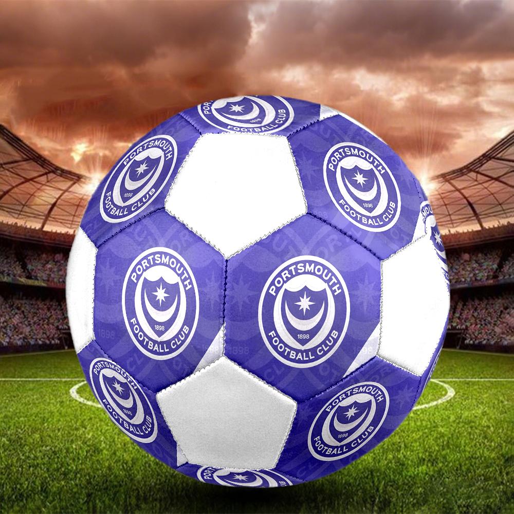Portsmouth FC Soccer Ball, colorful, suitable for all ages, machine-stitched, PVC material, competition grade, durable and high bounce