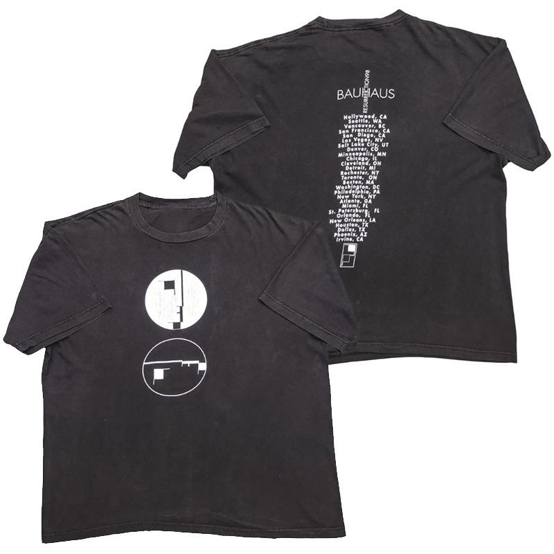 New Bauhaus Band Gothic Rock Trend Brand American Streetwear Retro Short-sleeved Men's Pure Cotton Printed T-shirt