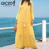 Spring/Summer Dress Boho V-neck Lace Fringe Patchwork Beach Holiday Style Dress
