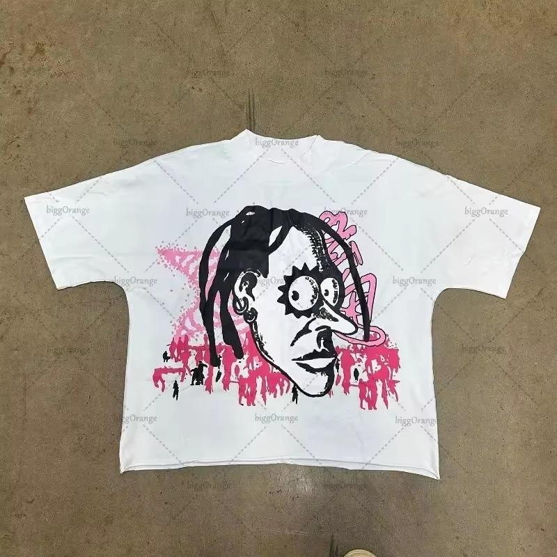 Vintage Brickstyle Cool Tongueout Boy Head Graphic Tee Cotton Unisexs Unisexs Tshirt Y2k Streetwear