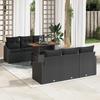 VidaXL 7-Piece Garden Sofa Set with Cushions Black Poly Rattan 3358522