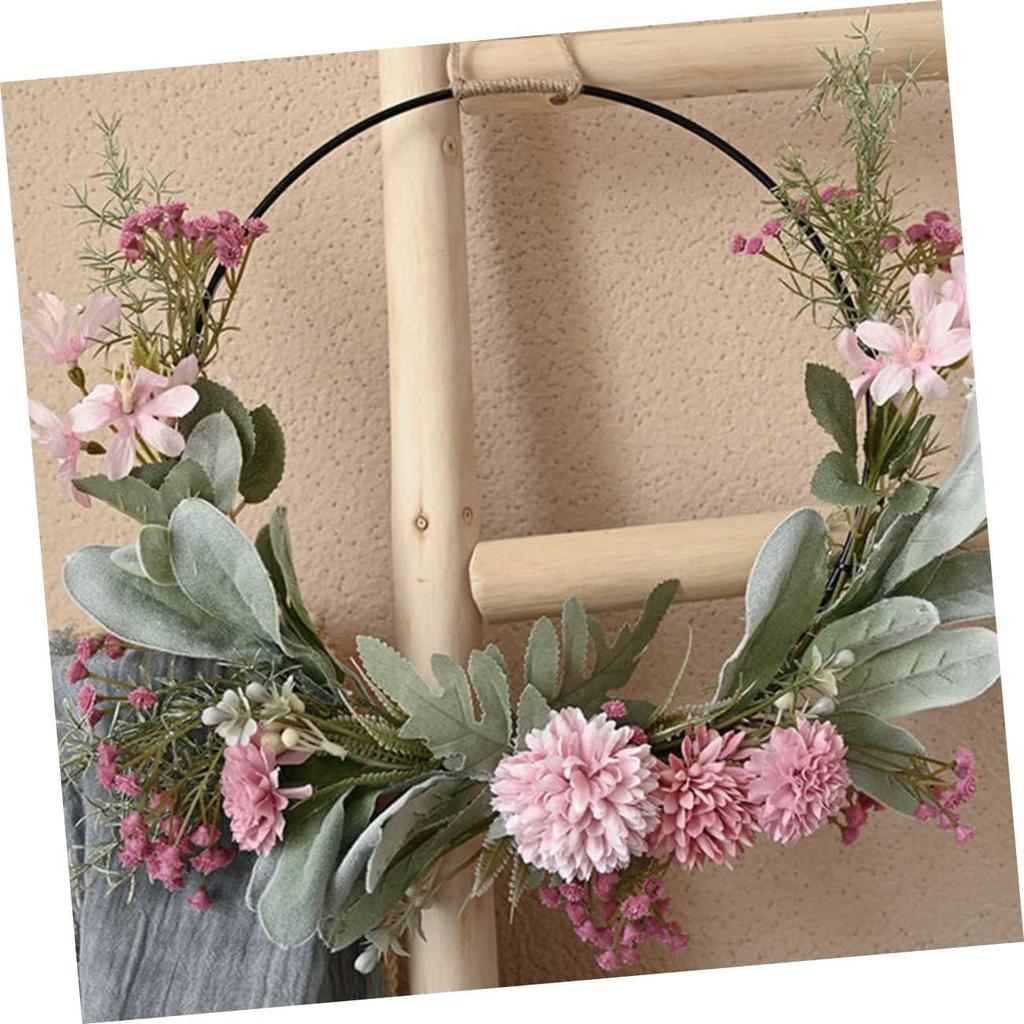 Зеродеко Венок на дверь Гирлянда Обруч Комнатные растения Искусственная гирлянда Антуриум Цветы Железный металлический обруч Венок Венок-обруч на входную дверь