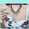 Punk Cross Dark Style Necklace Geometric Shape Tassel Choker For Souvenir Travel