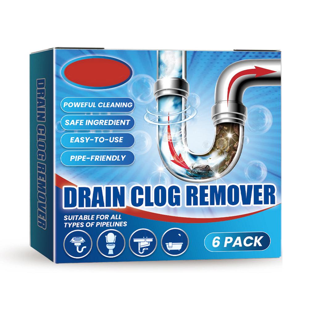 6 шт./коробка Средство для растворения засоров волос в сливе Очиститель слива Дезодорирующий порошок Против засоров Порошок для прочистки труб Растительные экстракты