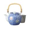 Ale-net Teapot, 1390cc, Ichinen Iroume Design, No. 8, with Stainless Steel Tea Strainer, Porcelain, Stylish