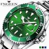 FNGEEN Лидирующий бренд синие светящиеся мужские автоматические механические часы с ремешком из нержавеющей стали водонепроницаемые деловые часы