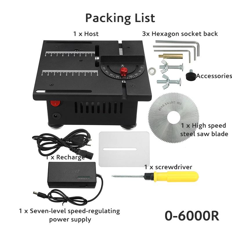 Multifunctional Woodworking Electric Bench Saw Table Saw Mini Handmade Desktop Saws Adjustable High DIY Hobby Acrylic Block DC24V