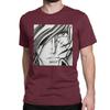 Men Albator Portrait Scar T Shirts Space Pirate Captain Harlock Pure Cotton Tops Novelty Short Sleeve Crewneck Tee Shirt T-Shirt