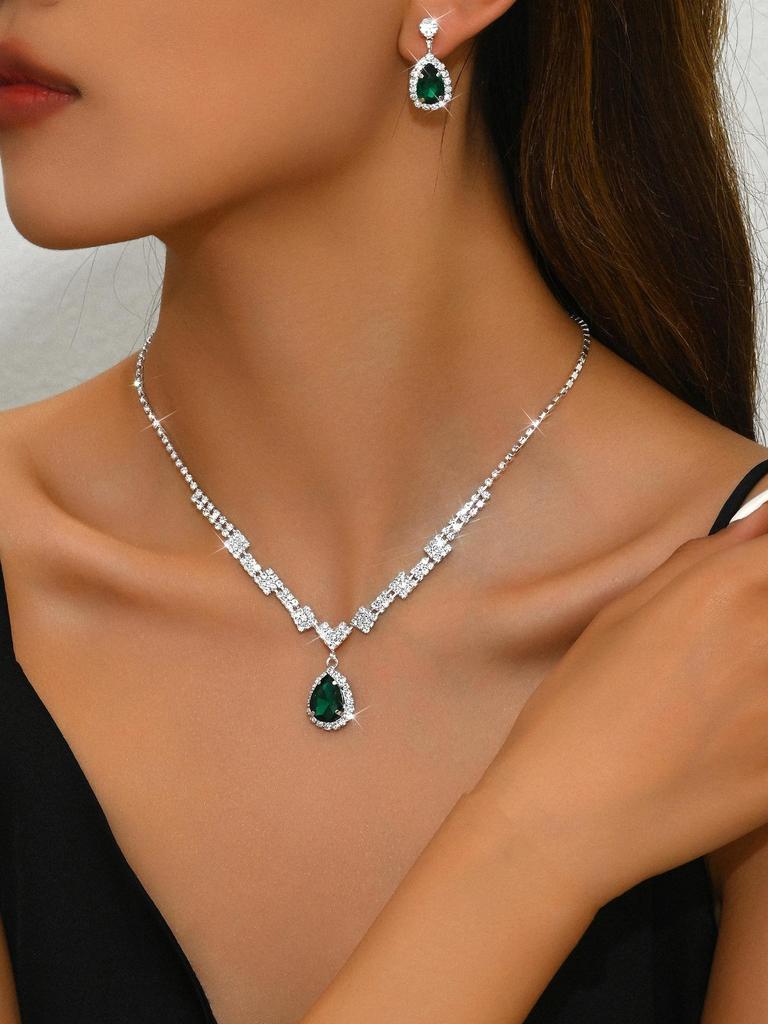 Элегантный комплект свадебных украшений: Серьги, Ожерелье и Браслет с Различными Вариантами