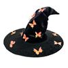Witch Hat with 12 Butterflies Decor Twist Brim Halloween Parties Cosplay Dress Up Hat Witch Costume Accessory