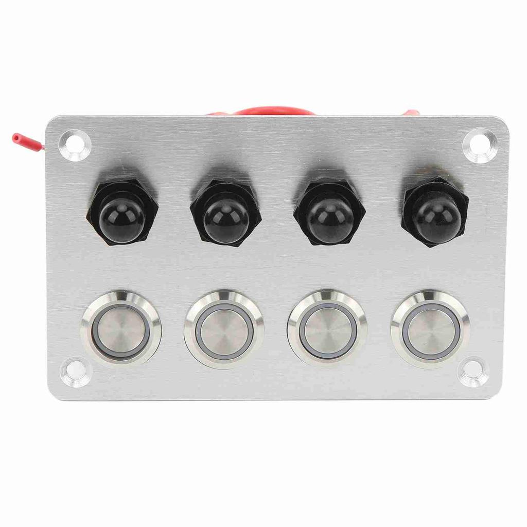 4-клавишная морская панель переключателей, синий светодиод, самоблокирующаяся кнопка, DC12V 16A, универсальная для автомобиля, лодки, дома на колесах, грузовика