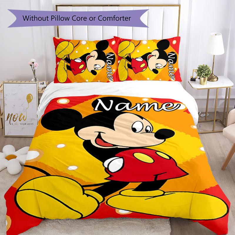 3pcs Mickey7 Cover Set - Personalized Name, HD Printed Bedding with 1 Cover and 2 Pillowcases - Perfect for Home Decor, Easy Care