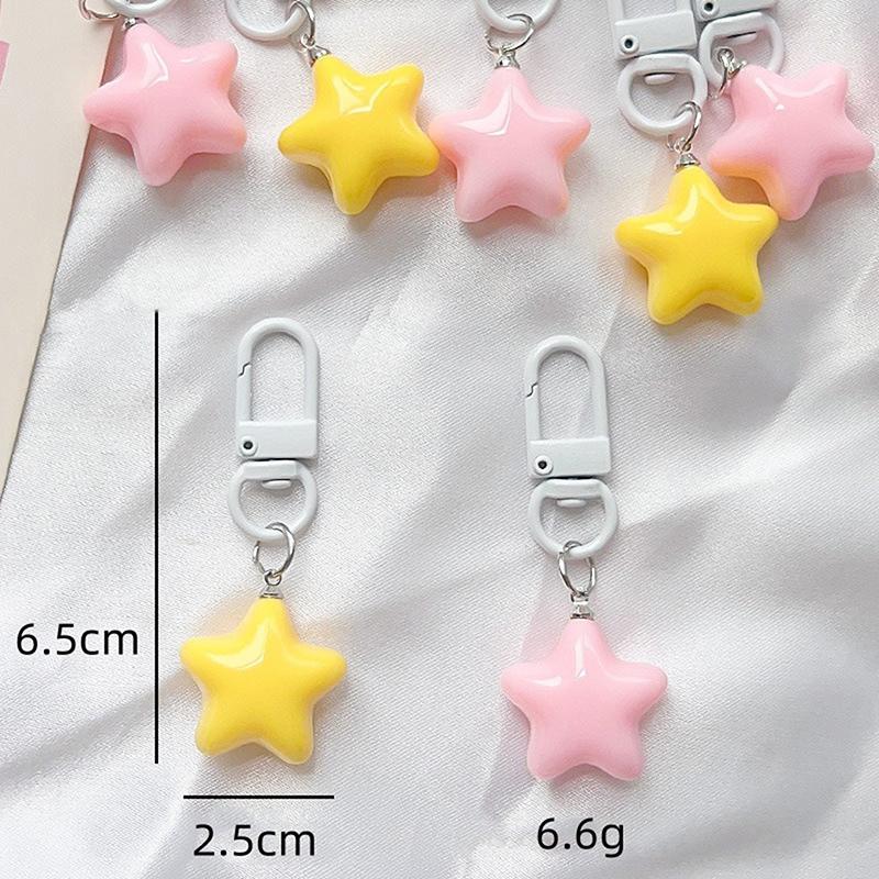 Милый брелок-подвеска в виде желтых и розовых звездочек для девочек, шарм для рюкзака, аксессуар для чехла для наушников, креативные подарки