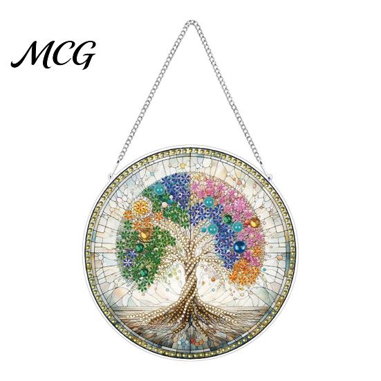 Sparkly Window Hanging Decoration Diamond Art Suncatcher Kit, DIY Sun Catcher Craft Home Decor Acrylic Decoration, Faux Project for Adults 5D
