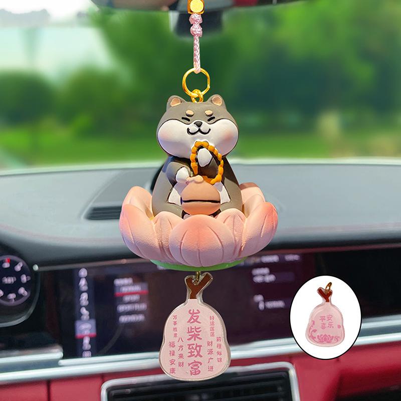 Качающееся животное Капибара Автомобильный кулон Удача Лотос Основание Автомобильный подвесной орнамент Кошка Панда Авто Зеркало заднего вида Подвеска Домашний декор