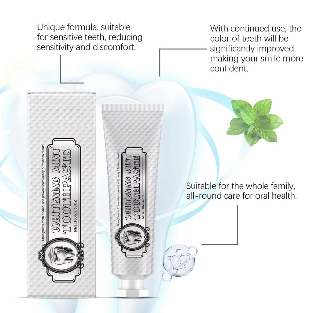 Whitening Mint Toothpaste Freshen Breath Remove Smoke Stain Cleaning Oral Tartar Improve Bad Breath Tooth Brightening Toothpaste