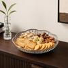 Пластиковая фруктовница с золотой отделкой, прозрачная корзина для фруктов, современная декоративная сервировочная миска для кухонной столешницы, столовой, журнального столика