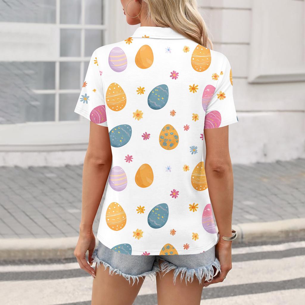 Женская мода Повседневная рубашка с лацканами и короткими рукавами, цветная, женские топы