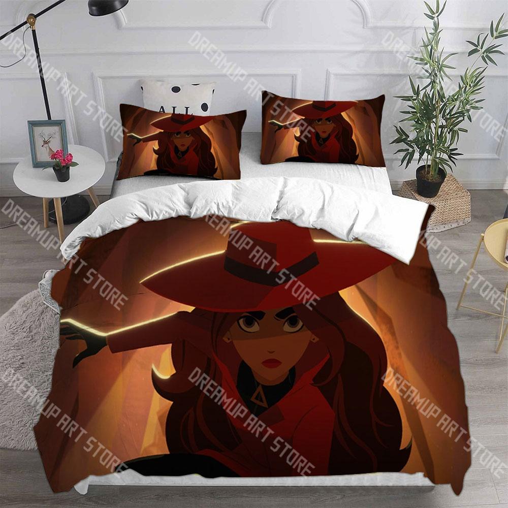 Set Biancheria da Letto Cartone Animato Moda Carmen Sandiego Singolo Gemello Matrimoniale Queen King Size Set Letto Set Copripiumino Set Lenzuola Camera da Letto Bambini