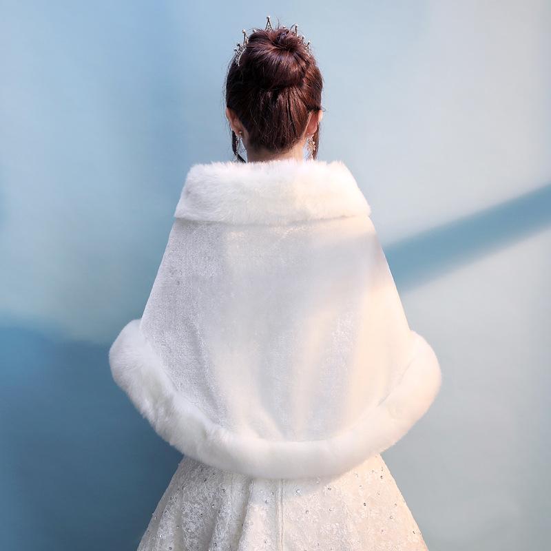 Зимнее свадебное шерстяное свадебное платье, чтобы сохранить тепло и толстый плащ