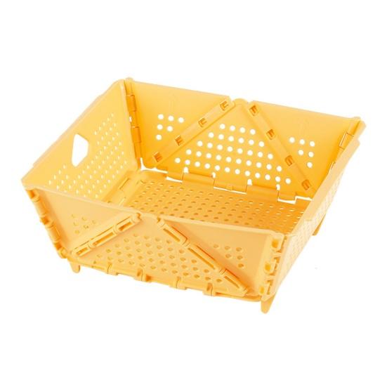 PP Folding Drain Basket Fast Draining Hygienic Space-saving Desktop Fruit Storage Basket for Kitchen Sink