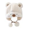 Winter Warm Baby Hats Toddler Earflap Bear Hat with Soft Ball Unisex Infant Snow Cap Fleece Warm Hemming Caps for Newborn