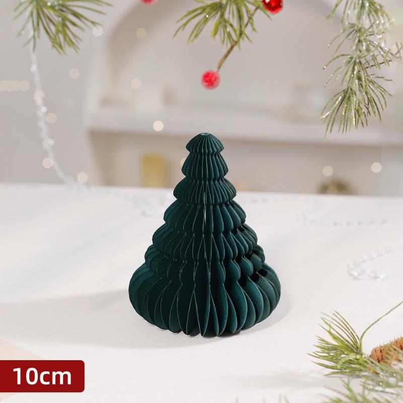 Christmas Decorations Three-dimensional Honeycomb Paper Folding Small Christmas Tree Desktop Ornaments Window Atmosphere Scene Layout