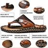 Mens Genuine Leather Beach Flip Flop Summer Outdoor Fisherman Thong Sandals 38-48